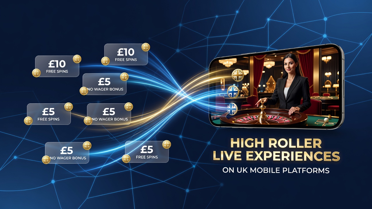Screenshot showing high roller live dealer tables accessible via mobile bonus pathways in UK casinos