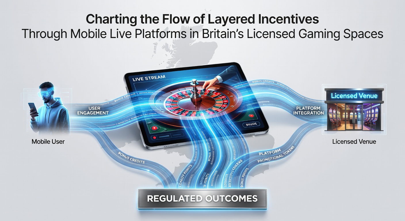 Infographic showing layered incentive flows from mobile entry points to live dealer platforms in licensed British gaming spaces