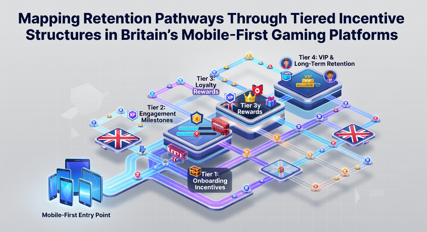Infographic showing tiered incentive pathways in mobile gaming platforms