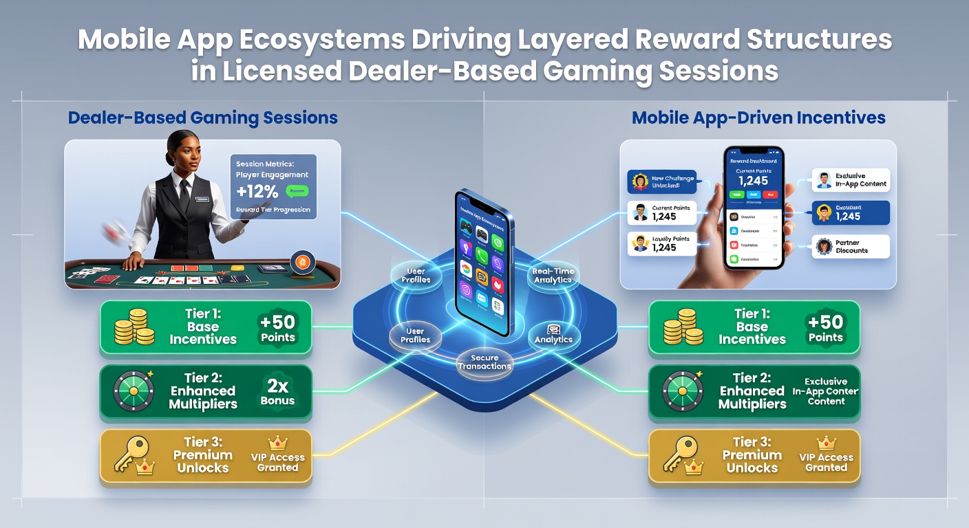 Live dealer table view within a mobile app showing active reward progress indicators
