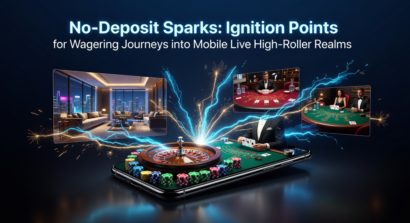 Vibrant casino interface showing no-deposit bonus activation on a mobile screen, transitioning to live high-roller table