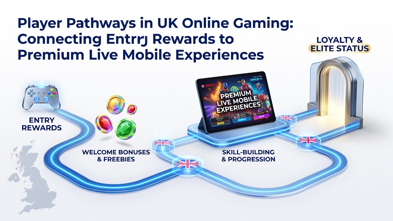 Diagram showing progression from entry bonuses to premium mobile live dealer games